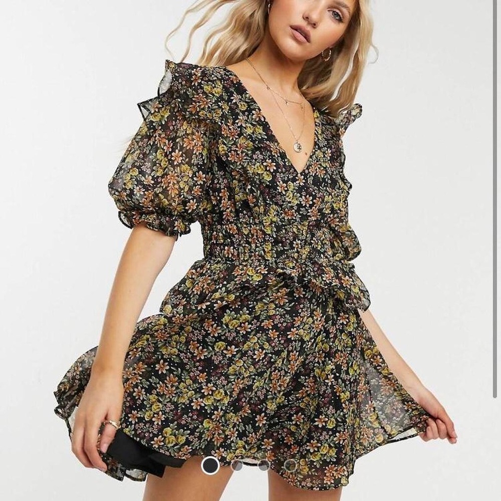 Floral Black Dress